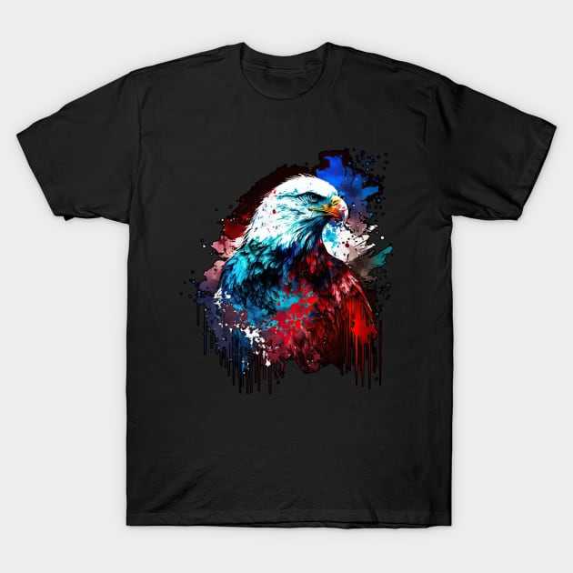 Cosmic Drip Tie Dye Eagle T-Shirt by CryrexBlu